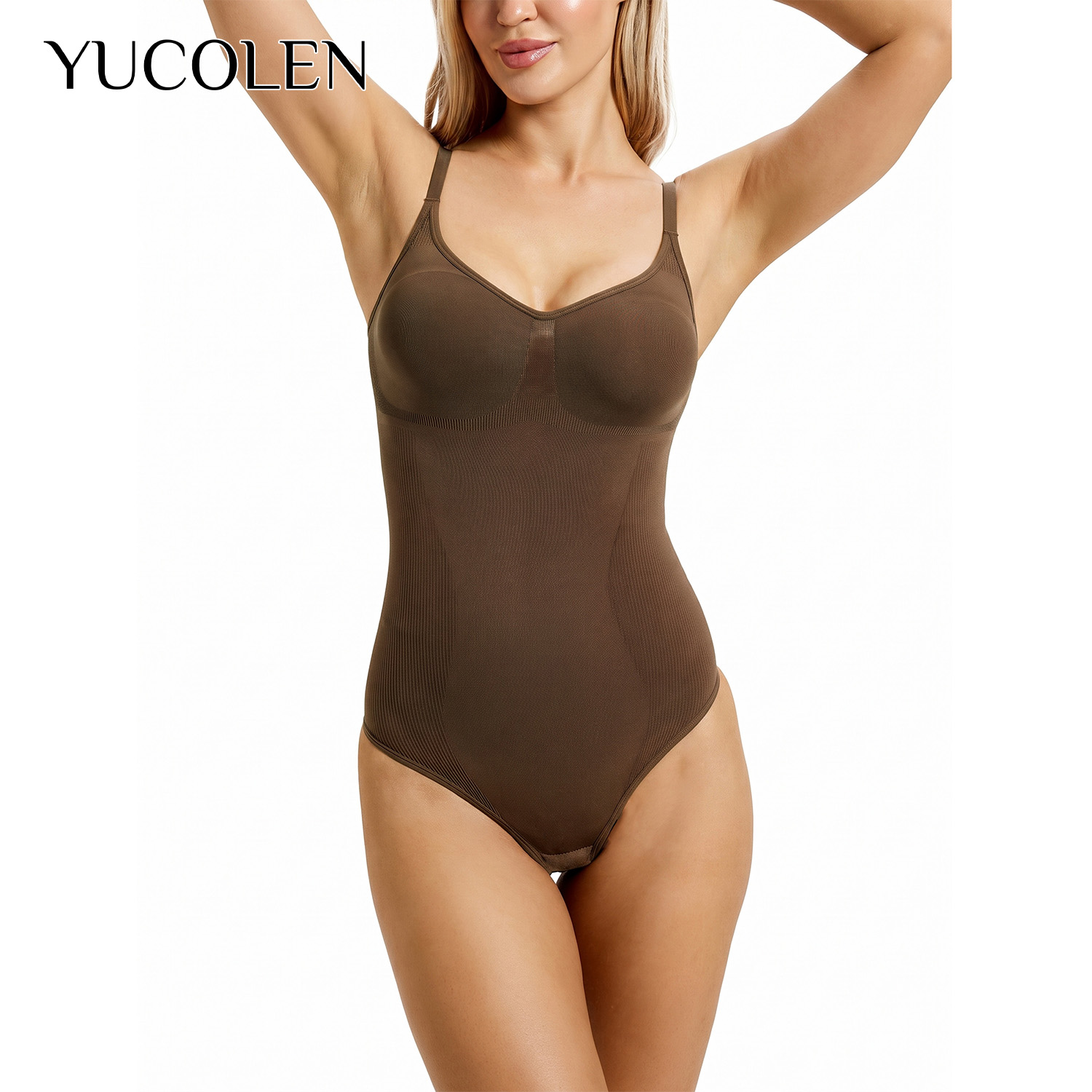 Shapewear Bodysuit Firm - YUCOLEN Body feminino com decote em