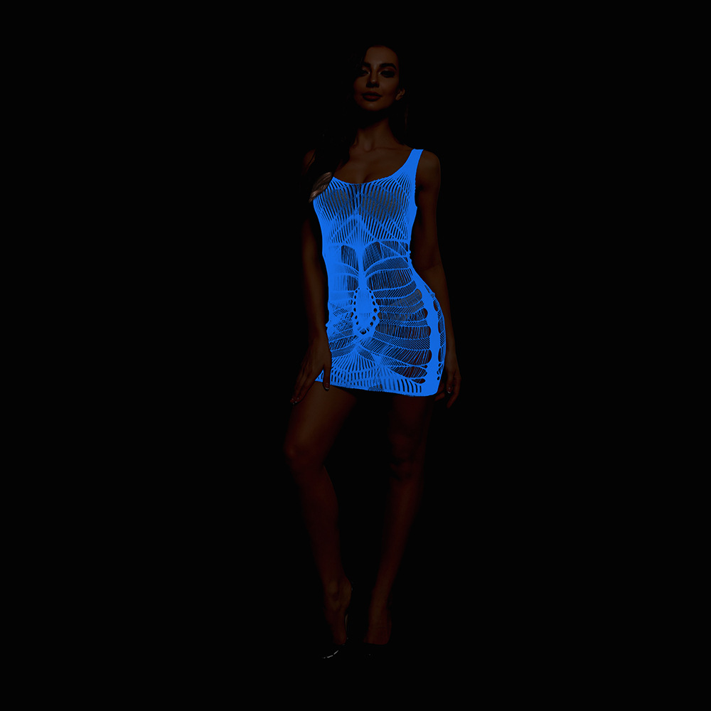 Bodystocking Fishnet - Roupas de dança de poste luminosa